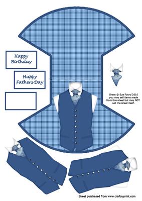 Blue Waistcoat Wobble Card