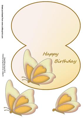 Yellow Butterfly Birthday Wobble Card
