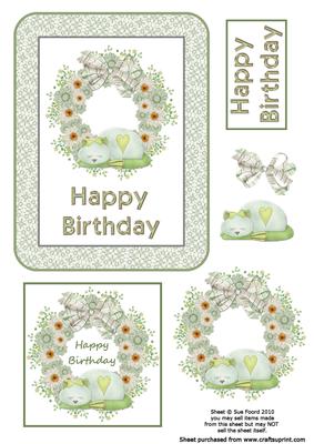Cats and Daisies 'happy Birthday' Decoupage Toppers