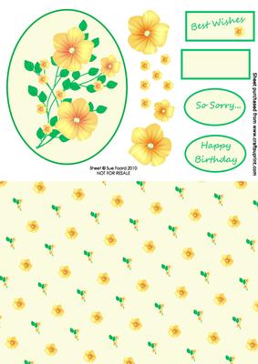 Spring Flowers 3D Topper and Backing Paper.