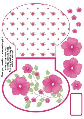 Pink Flowers Wobble Card