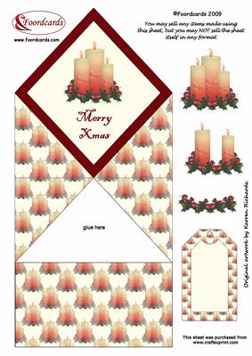Christmas Candles Diamond Top Card