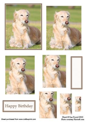 Sitting Dog Pyramid Topper with Message Plates