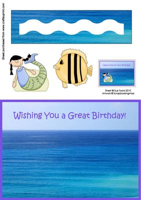 Mermaid at Sea- Wavy Penny Slider