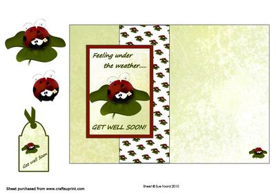 Under the Weather! -get Well Soon Foldback Card