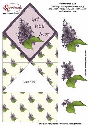 Floral Get Well Soon Diamond Top Card