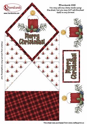 Candle and Holly Diamond Top Card