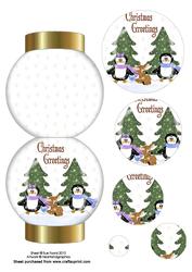 Pair of Penguins Snowglobe Christmas Card