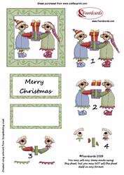 Exchanging Christmas Presents Decoupage