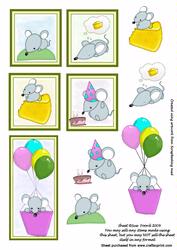 Cute Mice Decoupage Toppers