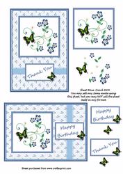 Blue Daisies Card-fronts and Decoupage Topper