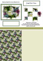White Roses Checkerboard 3D Topper