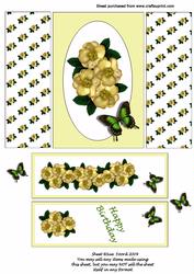 Rose Spray Birthday Gatefold