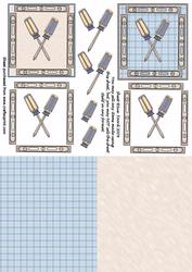 Tools Decoupage Toppers- Screwdrivers
