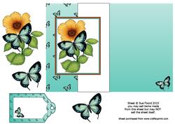 Floral Butterfly Fold Back Card