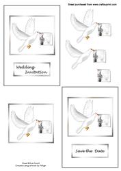Wedding Invitation and Save the Date Decoupage Card Fronts ? Silver