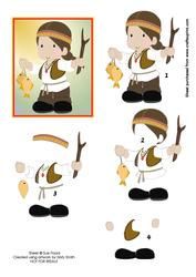 Little Indian Boy with Fishy Gift.
