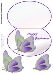 Purple Butterfly Birthday Wobble Card