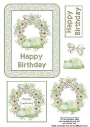 Cats and Daisies 'happy Birthday' Decoupage Toppers