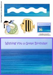 Mermaid at Sea- Wavy Penny Slider