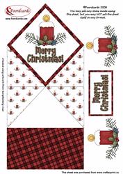 Candle and Holly Diamond Top Card
