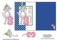 Birthday Kitty Fold Back Card for 3rd Birthday B
