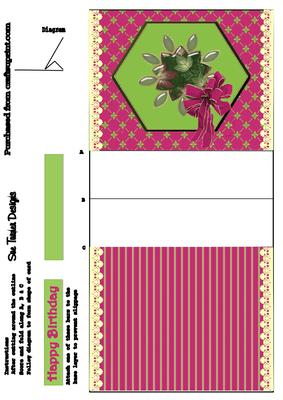 Pink and Green Easel Card