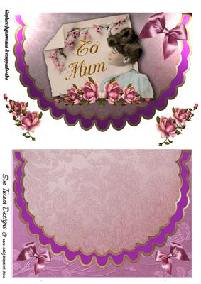 To Mum ~ Scalloped Mock Envelope Card