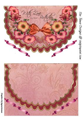 Scalloped Envelope ~ Petunias