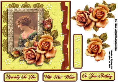Vintage Lemon & Gold Roses