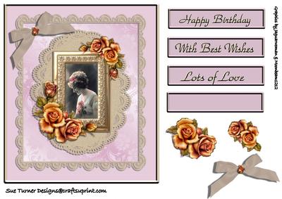 Vintage Lilac & Gold Roses