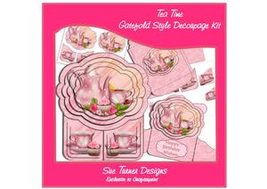 Teatime Gatefold Decoupage Pink