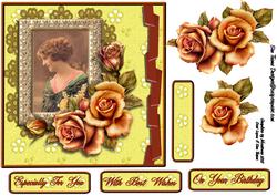 Vintage Lemon & Gold Roses