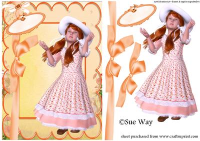 Summer Bonnet Girl Quick Card