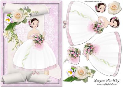 Flower Bride or Bridesmaid Card Front
