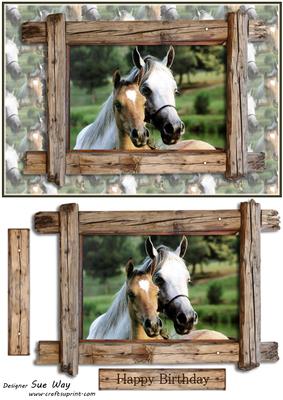 Mare and Foal Horse Lovers Quick Card