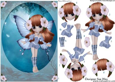 Blue Fantasy Fairy Decoupage