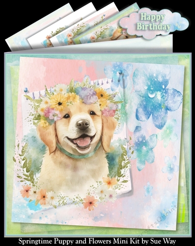 Springtime Puppy And Flowers Mini Kit