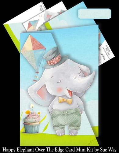 Happy Elephant Over the Edge Card Mini Kit