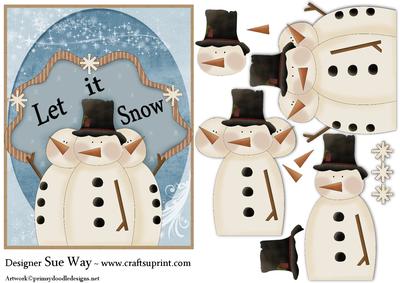 Let It Snow Snowmen Decoupage