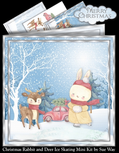 Christmas Rabbit and Deer Ice Skating Mini Kit 