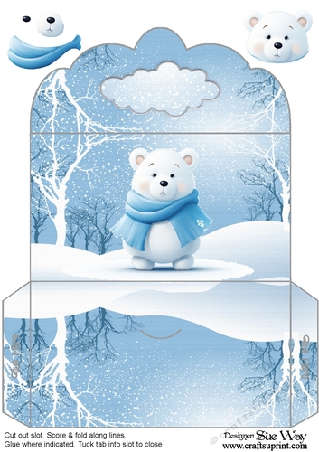 Cute Polar Bear in the Snow Money Wallet