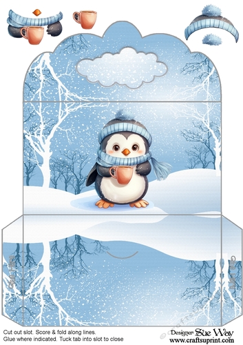 Hot Chocolate Penguin in the Snow Money Wallet