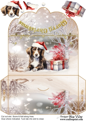 Christmas Border Collie in the Snow Money Wallet