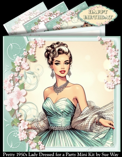 Pretty 1950s Lady Dressed for a Party Mini Kit