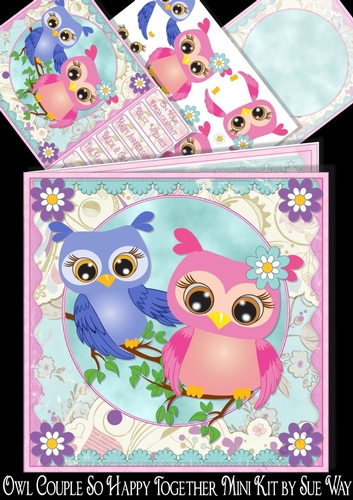 Owl Couple So Happy Together 2 Mini Kit 