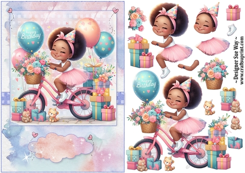 Birthday Girls Best Day A5 Topper and Decoupage Ethnic