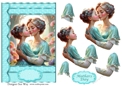 Hugs for Mother A5 Topper and Decoupage