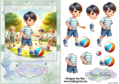 Birthday Boys New Football A5 Toper and Decoupage