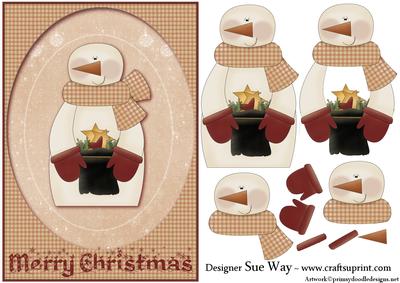 Country Christmas Snowman Decoupage